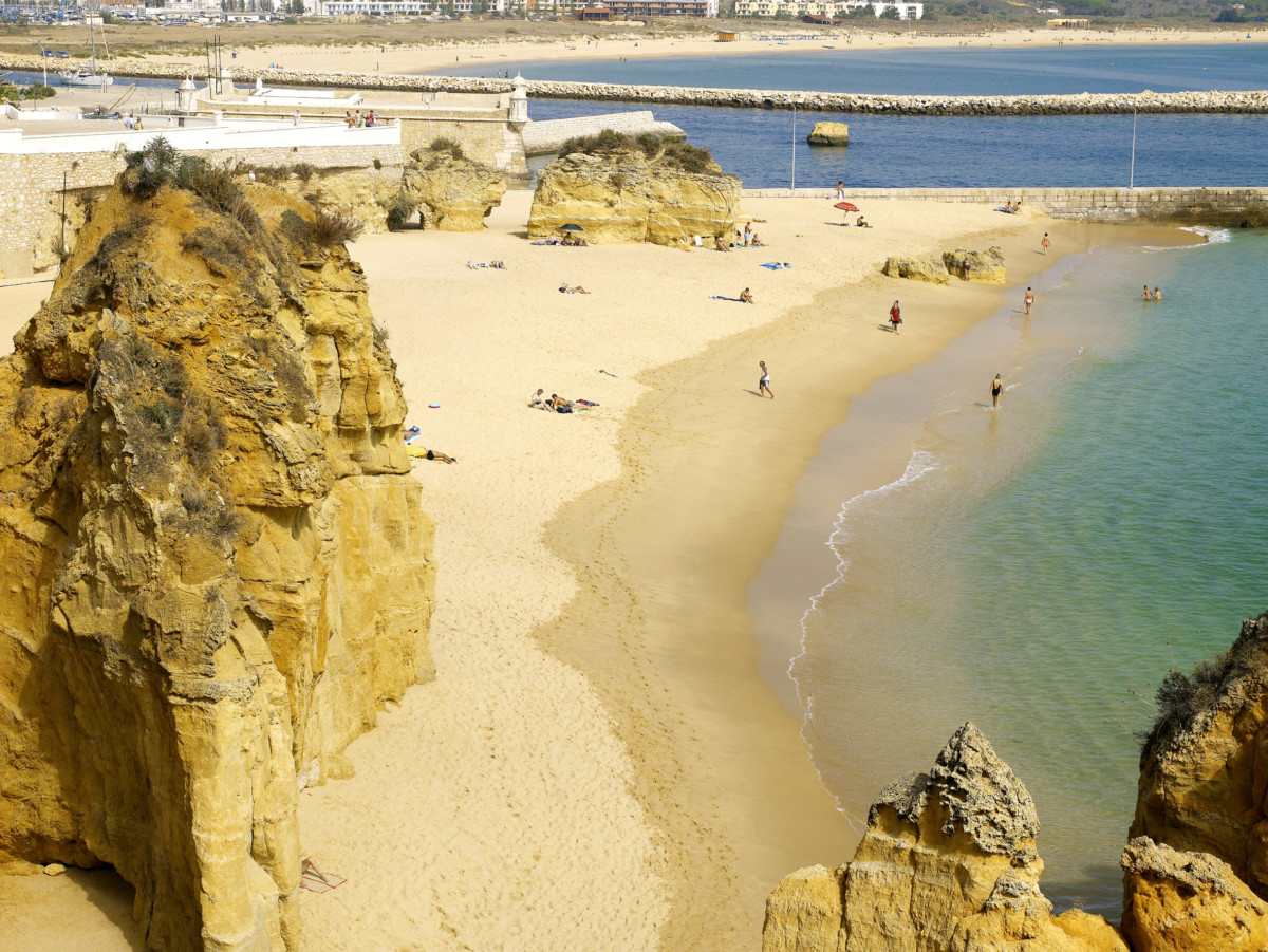 Praia de Batata beach across from Heat Lagos studio in Lagos, Portugal
